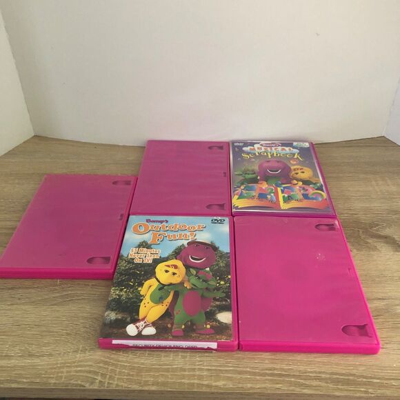 Lot of 5 Barney DVD Rhyme Time Let’s Go Zoo Play School Outdoor Fun Scrapbook - Picture 2 of 2
